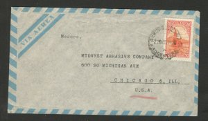 ARGENTINA TO USA - TRAVELED AIRMAIL LETTER - 1955.