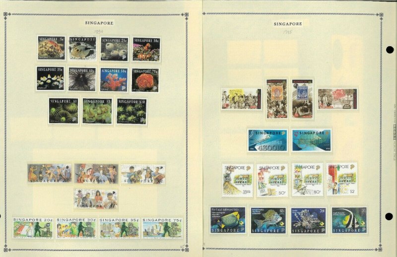 Singapore 1948-2007 MNH, LH in Mounts & Used Hinged on Scott Int. Pages