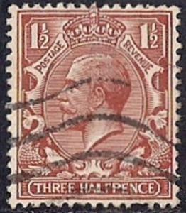 Great Britain #161 1 1/2 P King George 5, used stamp VF