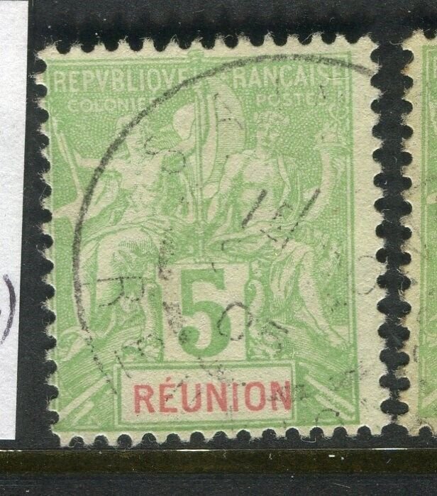 FRENCH COLONIES; REUNION 1900s classic Tablet issue used 5c. value