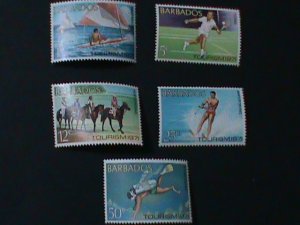 ​BARBADOS- SC#357-61  TOURISM OF BARBADOS-MNH-VF-RARE WE SHIP TO WORLDWIDE