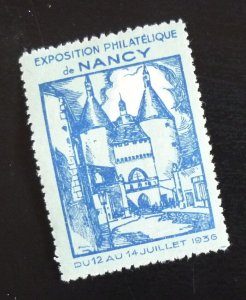 Poster Stamp - Cinderella - Us France Nancy Philatelic Exhibition 1936 H142 