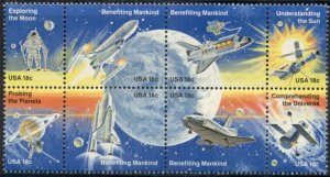 #1912-19 18¢ SPACE SCENES LOT OF 100 MINT BLOCKS, SPICE UP YOUR MAILINGS!