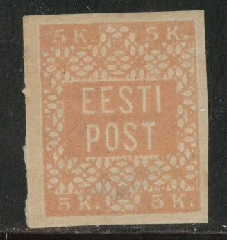 Estonia Scott 1 MH* 1918-1919 thin