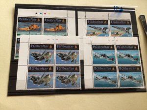 Gibraltar mint never hinged 2012 RAF Squadrons 4 blocks of 4 stamps A14433