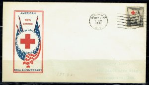 1931 2c RED CROSS FDC from DANSVILLE (702) May 21. Addressed to INDIANAPOLIS IN