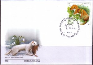 Estonia, Animals, Least weasel FDC / 2013