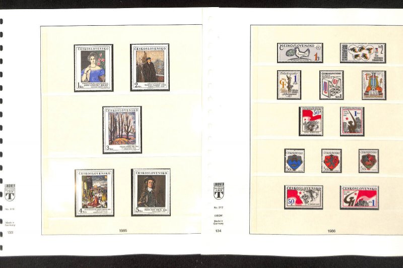 Czechoslovakia Stamp Collection In Linder Hingless Album Pages Europe Czech