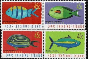 COCOS ISLAND 2001  FISH SERIES 5 MNH