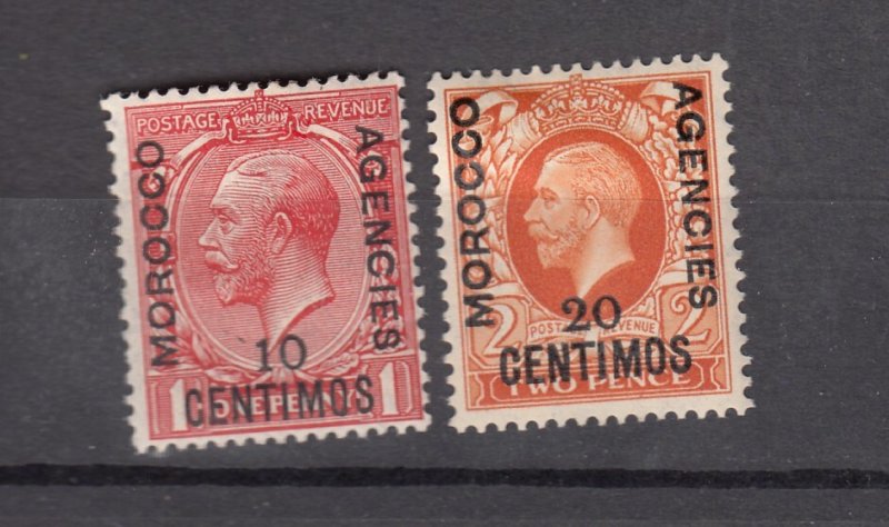 J43817 JLStamp 1929-31 great britain office in morocco mh #64-5 ovpt,s