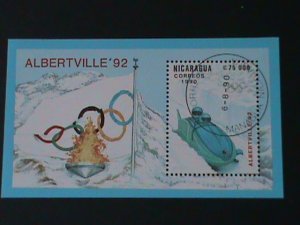 ​NICARAGUA-1992-OLYMPIC GAMES-ALBERTVILLE'92- CTO S/S -VF FANCY CANCEL