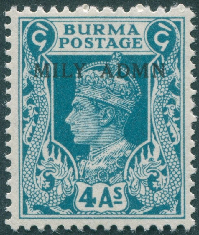 Burma 1945 4a greenish blue Military Administration SG45 unused