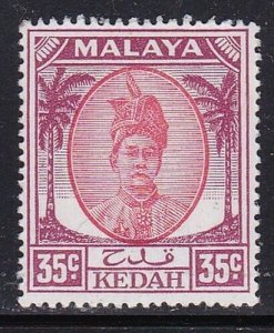 Album Treasures Malaya Kedah Scott # 76    35c  Sultan Badlishah  Mint LH