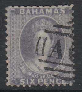 SG 15 Bahamas 1862. 6d lavender-grey 11½, 12, compound with 11. Very fine used.