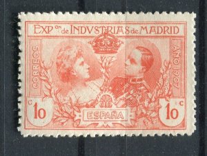 SPAIN; 1907 early Madrid Expo issue fine Mint hinged 10c. value