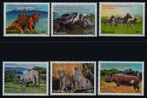 Tanzania 269-74 MNH Lion, Elephants, Zebra, Leopard, Rhinocerous