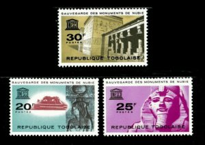 Togo 1964 - UNESCO, Nubian Monuments - Set of 3v - Scott 476-78 - MNH