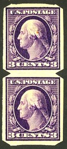 U.S. #345 MINT PAIR OG HR THIN