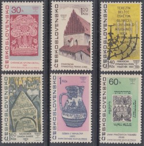 CZECHOSLOVAKIA Sc # 1475-80 CPL MNH SET of 6 - JEWISH RELICS and SITES in CZECH