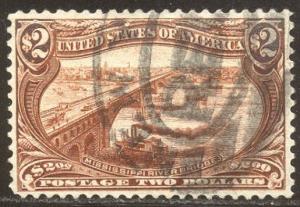 U.S. #293 Used VF w/Cert - 1898 $2.00 Trans-Mississippi