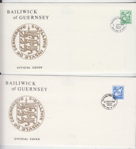 Guernsey 1989 Coil stamps 2values - on 2 FDC