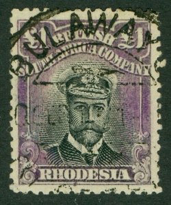 SG 242 Rhodesia £1 black & reddish-purple. Very fine used CAT £650