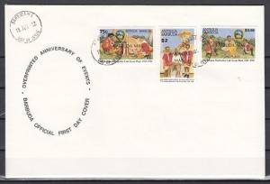 Barbuda, Scott cat. 1284-1286. World Scout Jamboree issue. First day cover.