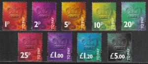 Great Britain Sc#J104-112   1994 Postage Dues MNH