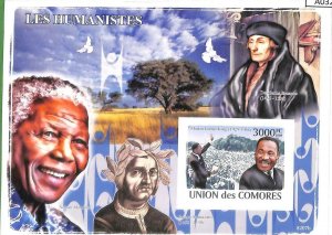 A0322 - COMORES Comoros - IMPERF 2008  stamp SHEET:  Nelson Mandela M L KING