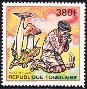 Togo 1990 MNH Sc #1557 380fr Termitomyces striatus Mushrooms, Scouts