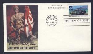 USA POSTAL HISTORY - 1993 - WWII 1943 Turning The Tide - FDC cover