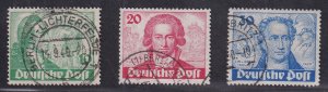 Germany  Berlin   #9N61-9N63  used  1949  Wolfgang von Goethe