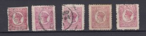 New Zealand QV 1873 1/2d Unchecked Collection Of 5 Used BP8786
