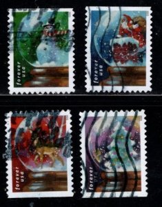 #5816 - 5819 2023 Snow Globes Booklet Singles (Off Paper) - Used