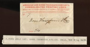 American and House Telegraph Co. Cover with Matching Tape LV6798