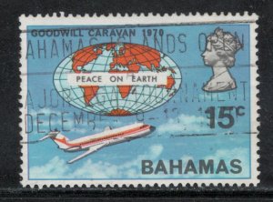 Bahamas 1970 Goodwill Caravan Plane 15c Scott # 306 Used