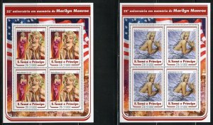 SAO TOME 2017 55th MEMORIAL OF MARILYN MONROE  SET OF 4 SHEETS (4)  NH