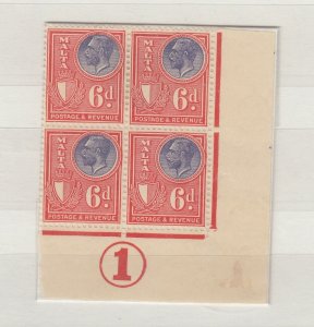 Malta KGV 1930 6d Control Block Of 4 SG202 MLH/MNH J6750