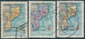 Mozambique 1954 SG496-499 Maps (3) FU