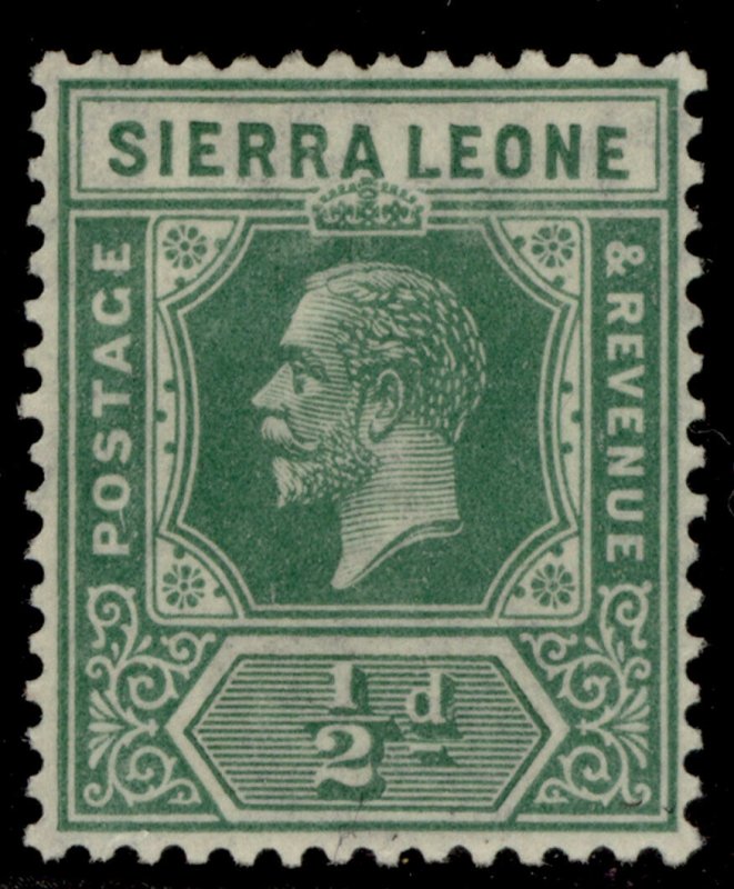 SIERRA LEONE GV SG131, ½d dull green, M MINT.