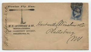 1870s 1ct banknote cover fly fan ad cover Philadelphia PA [S.1222]