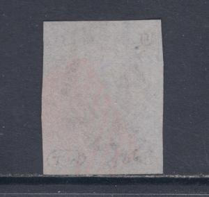 US Sc 1d used 1847 5c brown orange Franklin, red cancel, huge margins. 2 Certs