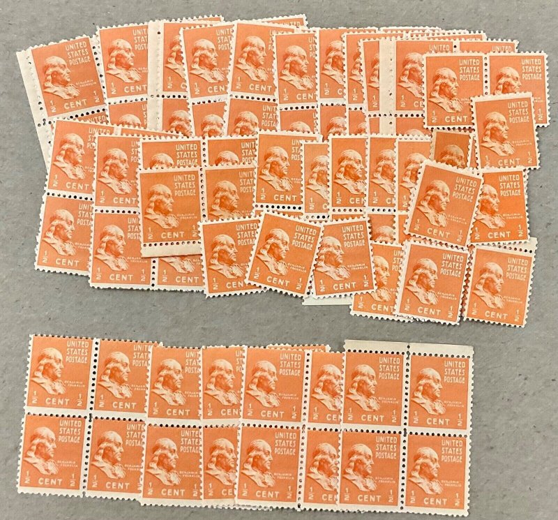 803 Prixie Series, Ben Franklin MNH   1/2 cent 100 count  Ave/VF  issued 1938