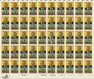 Martin Luther King Jr Black Heritage Sheet of Fifty 15 Cent Stamps Scott 1771