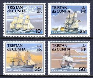 TRISTAN DA CUNHA - SCOTT 487-490 - 1990 HISTORICAL SHIPS SET - MNH - SCV $15.50