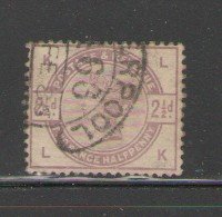 Great Britain Sc 101 1884 2 1/2d lilac Victoria stamp used