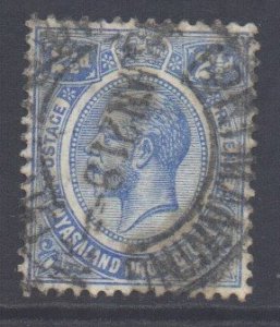 Nyasaland Scott 15 - SG89, 1913 Crown CA 2.1/2d used