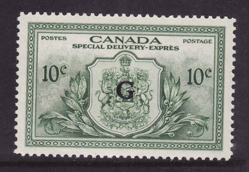 Canada-Sc#EO2-Unused 10c green Special Delivery Official G-OG NH-1950-