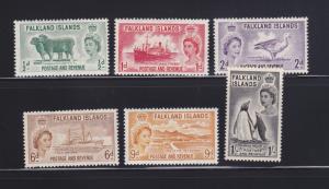 Falkland Islands 122-127 Set MH Various