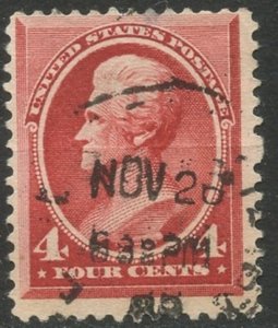 US Sc#215 1888 4c Jackson Carmine Fine Centered & Sound Used